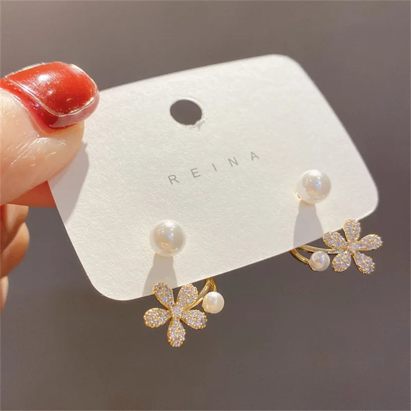 Korean Style Butterfly Ear Clips Without Piercing For Women Sparkling Zircon Ear Cuff Clip Earrings Wedding Party Jewelry Gifts